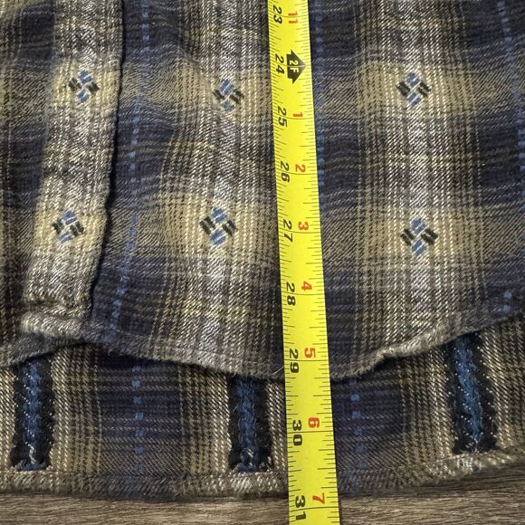 VTG Columbia Button Up Shirt Mens L Flannel Southwest Aztec All Over Print Plaid - Picture 6 of 8
